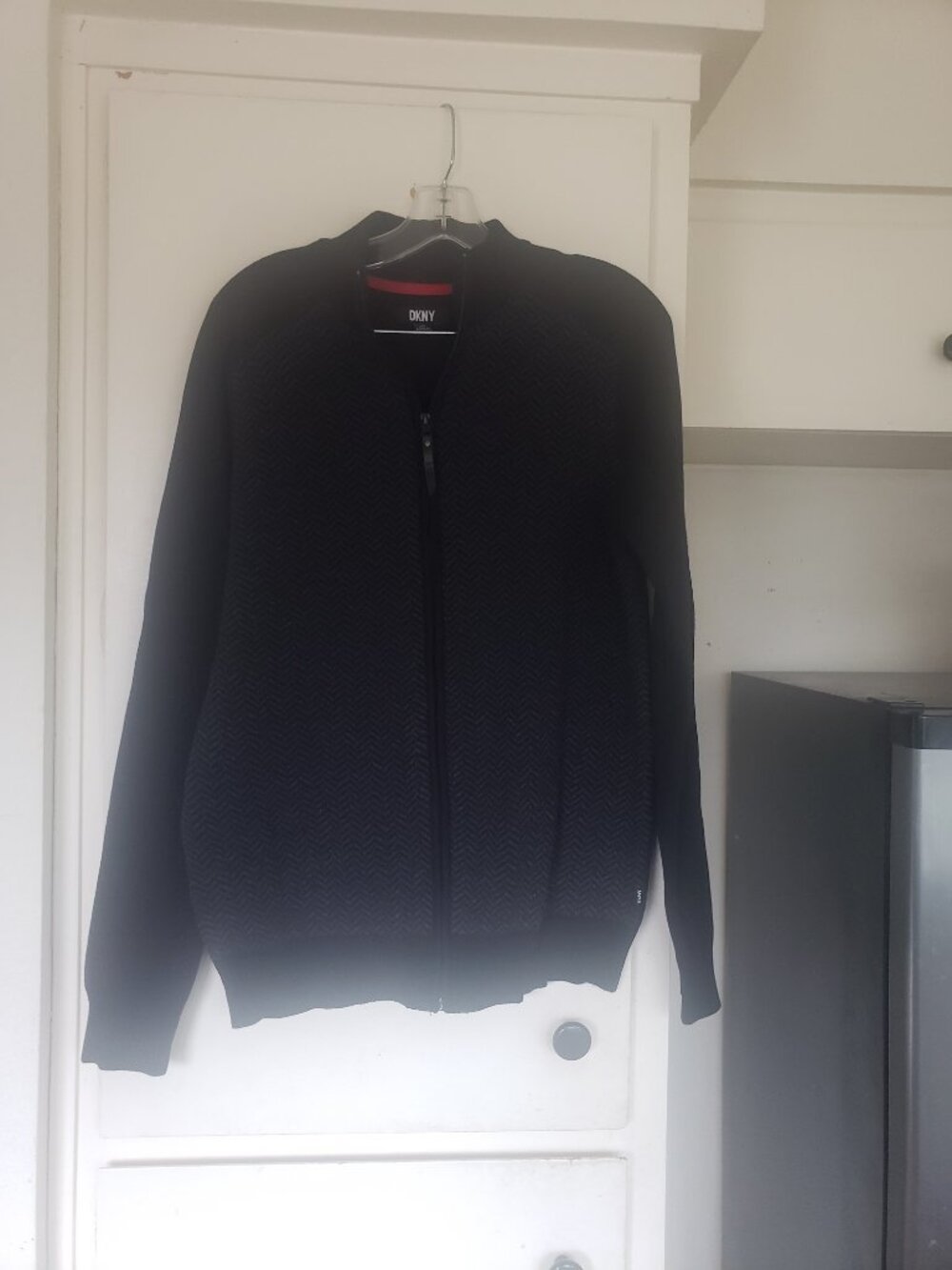 DKNY Black Sweater Zipup Size Medium